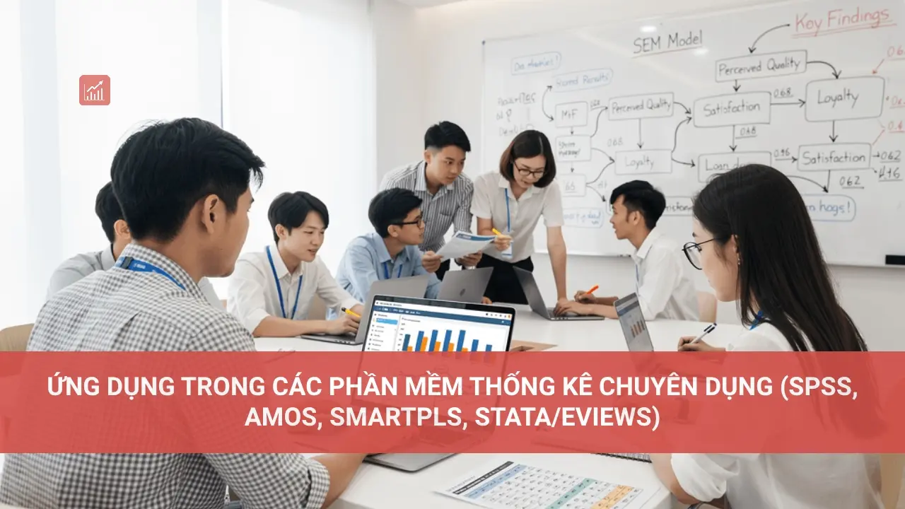 Ứng dụng trong các phần mềm thống kê chuyên dụng (SPSS, AMOS, SmartPLS, STATA/EVIEWS)