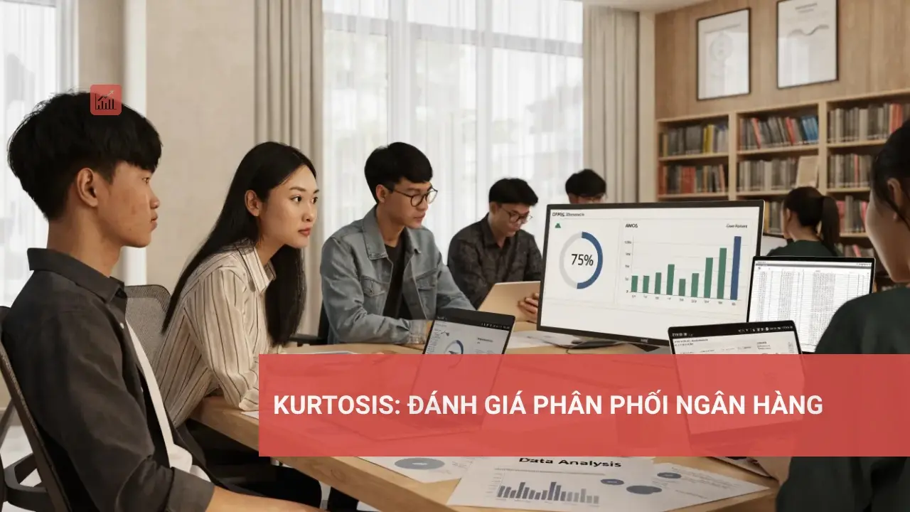 Khái niệm kurtosis trong phân tích phân phối ngân hàng.