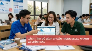 Minh họa cách tính độ lệch chuẩn trong Excel với các hàm STDEV.P và STDEV.S