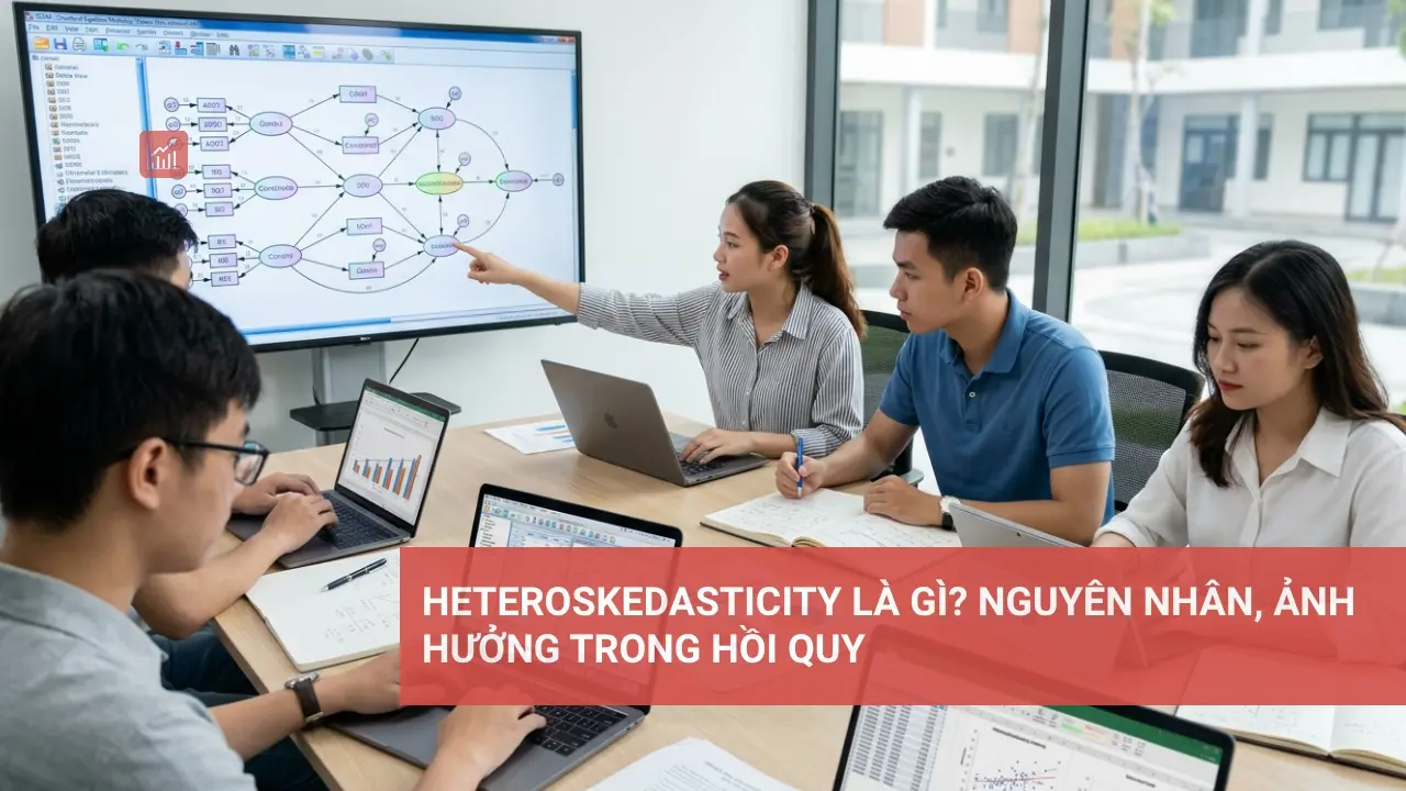 Biểu đồ minh họa hiện tượng heteroskedasticity (phương sai thay đổi) trong phân tích hồi quy.