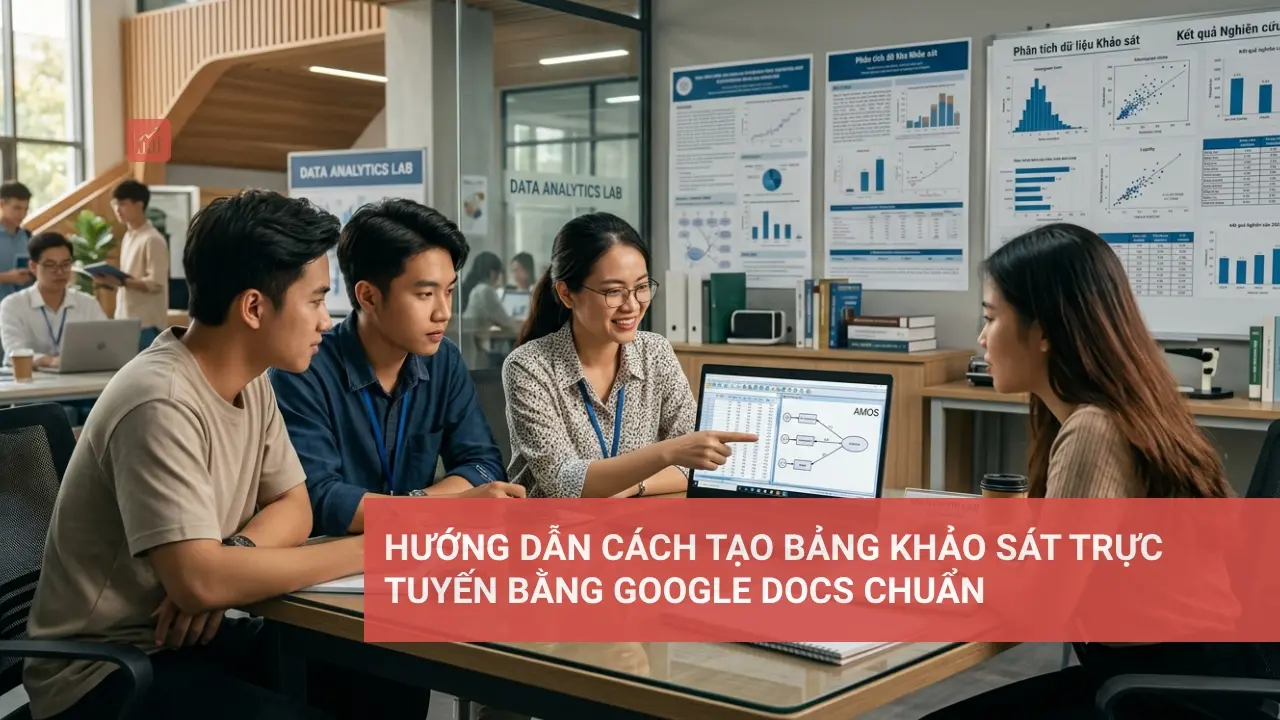 Giao diện Google Docs/Forms để tạo bảng khảo sát trực tuyến, minh họa các bước chuẩn bị biểu mẫu.