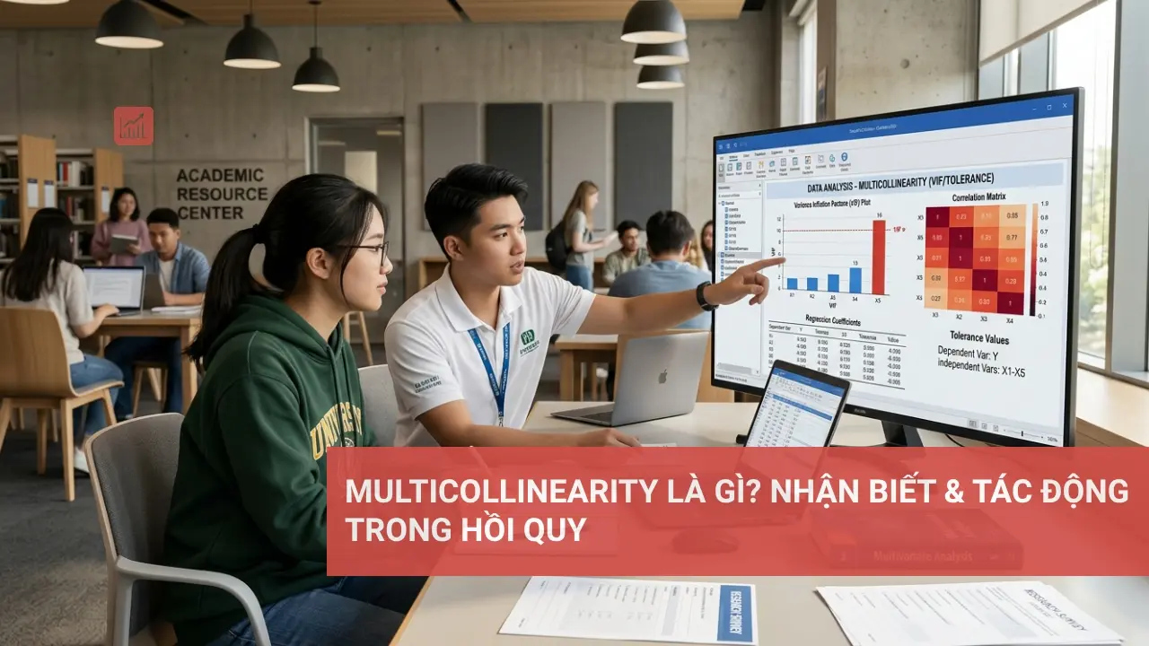 Biểu đồ minh họa mối quan hệ phức tạp giữa các biến trong Multicollinearity và tác động hồi quy.