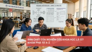 Hình ảnh minh họa về quy trình và bản chất của nghiên cứu khoa học