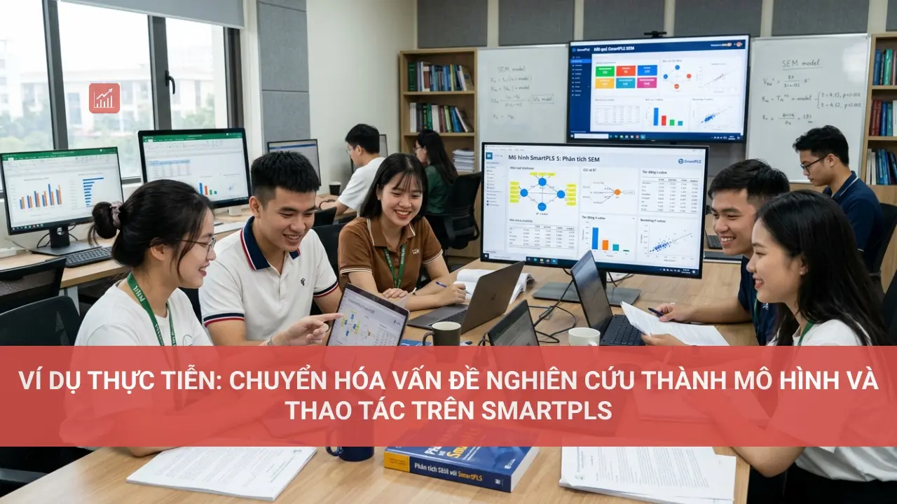 Ví dụ thực tiễn: Chuyển hóa vấn đề nghiên cứu thành mô hình và thao tác trên SmartPLS