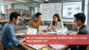 Biểu đồ minh họa hệ số Cronbach Alpha và độ tin cậy thang đo trong nghiên cứu khoa học.