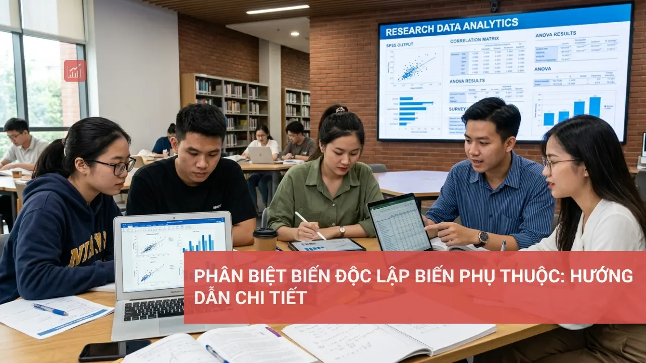 Biểu đồ minh họa mối quan hệ giữa biến độc lập và biến phụ thuộc trong nghiên cứu khoa học