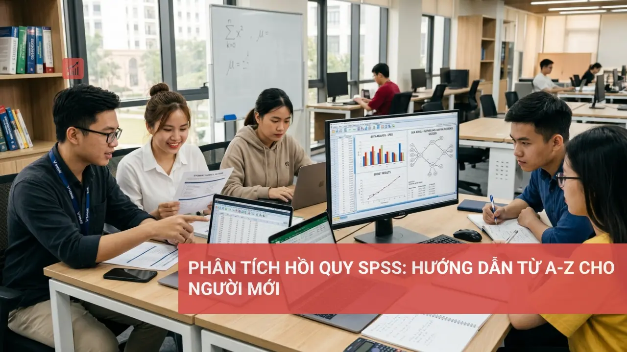 Biểu đồ phân tích hồi quy SPSS minh họa cách thực hiện hồi quy tuyến tính và bội cho người mới.