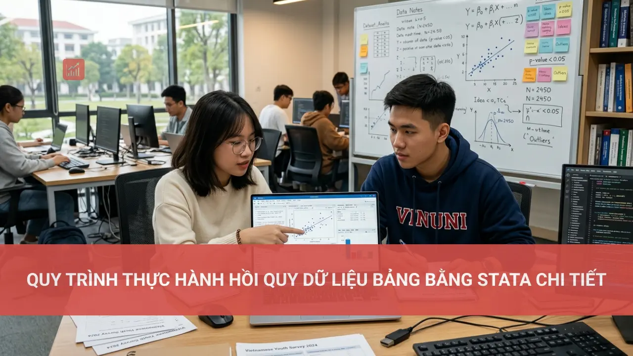 Quy trình thực hành hồi quy dữ liệu bảng bằng STATA chi tiết